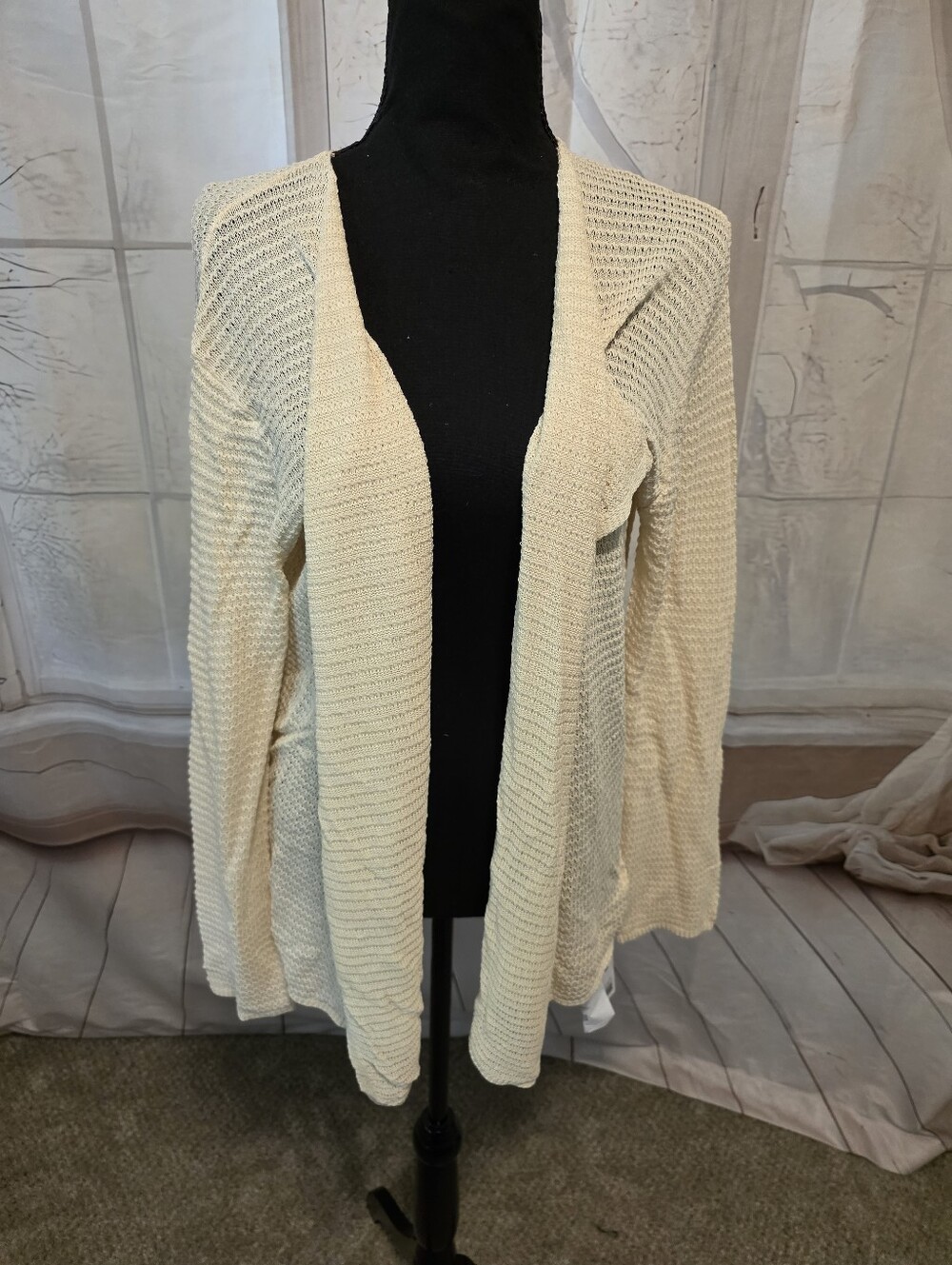 Kohl's Cream Open-Front Women's Knit Cardigan